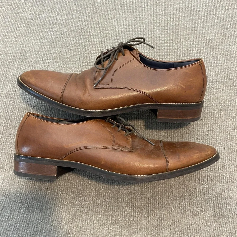 Cole Haan Shoes Mens Size 10.5 M Brown Leather Cap Toe Derby Dress C11632